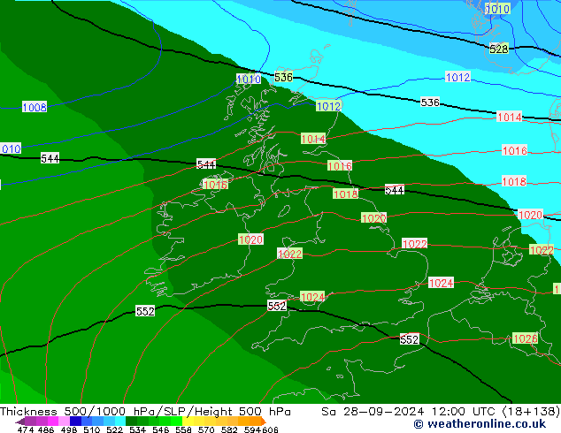 Dikte 500-1000hPa EC (AIFS) za 28.09.2024 12 UTC