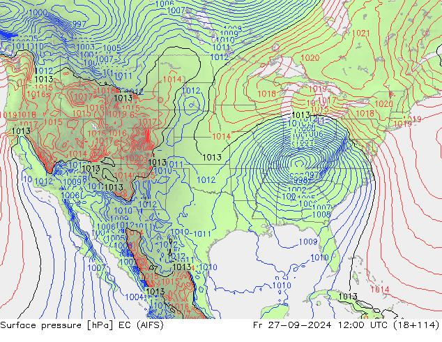 Luchtdruk (Grond) EC (AIFS) vr 27.09.2024 12 UTC