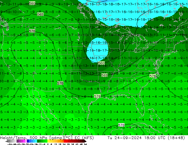 Geop./Temp. 500 hPa EC (AIFS) mar 24.09.2024 18 UTC