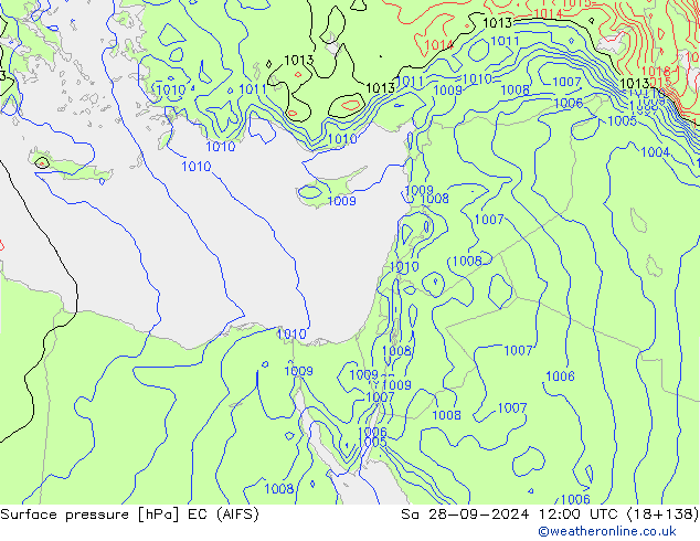 Yer basıncı EC (AIFS) Cts 28.09.2024 12 UTC