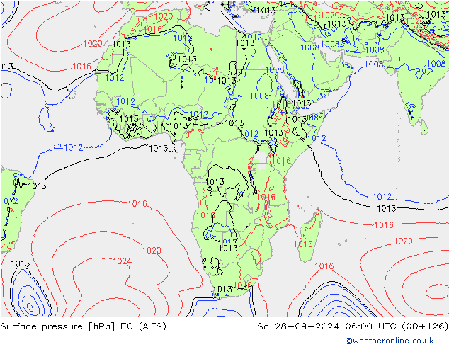 Bodendruck EC (AIFS) Sa 28.09.2024 06 UTC