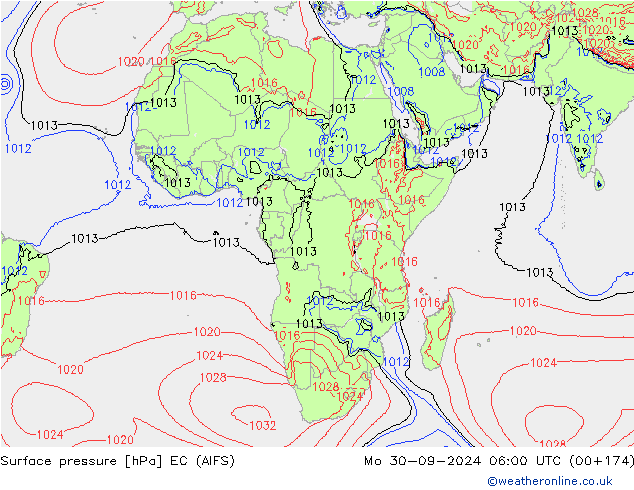 Surface pressure EC (AIFS) Mo 30.09.2024 06 UTC