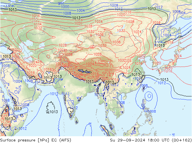 pression de l'air EC (AIFS) dim 29.09.2024 18 UTC