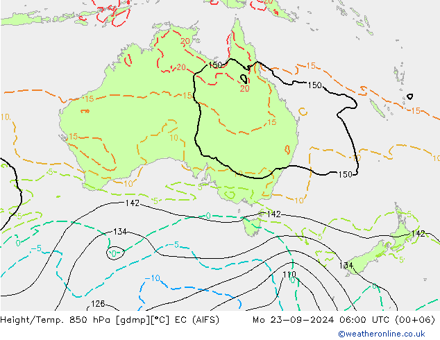 Height/Temp. 850 hPa EC (AIFS) Mo 23.09.2024 06 UTC