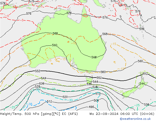 Géop./Temp. 500 hPa EC (AIFS) lun 23.09.2024 06 UTC