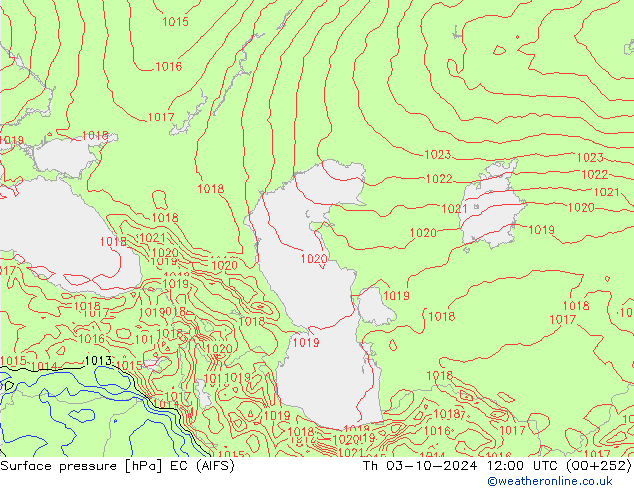 Surface pressure EC (AIFS) Th 03.10.2024 12 UTC