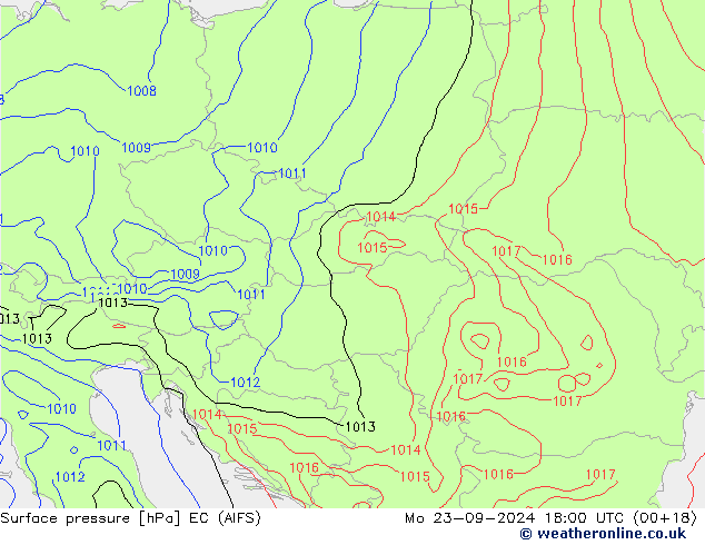 Surface pressure EC (AIFS) Mo 23.09.2024 18 UTC