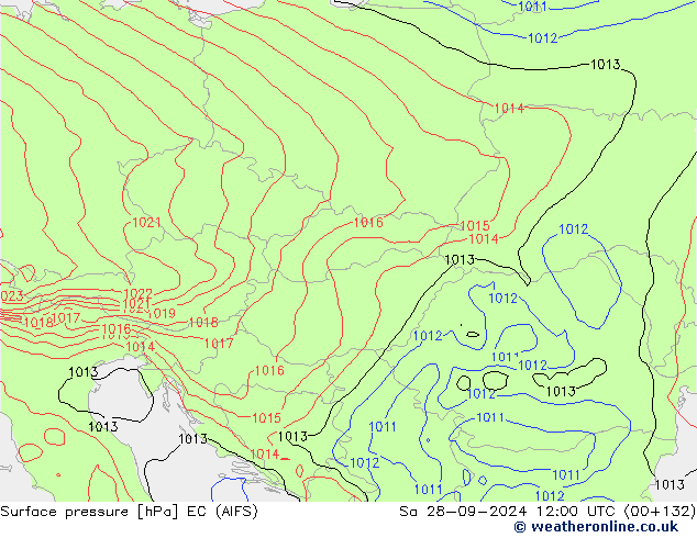 Surface pressure EC (AIFS) Sa 28.09.2024 12 UTC