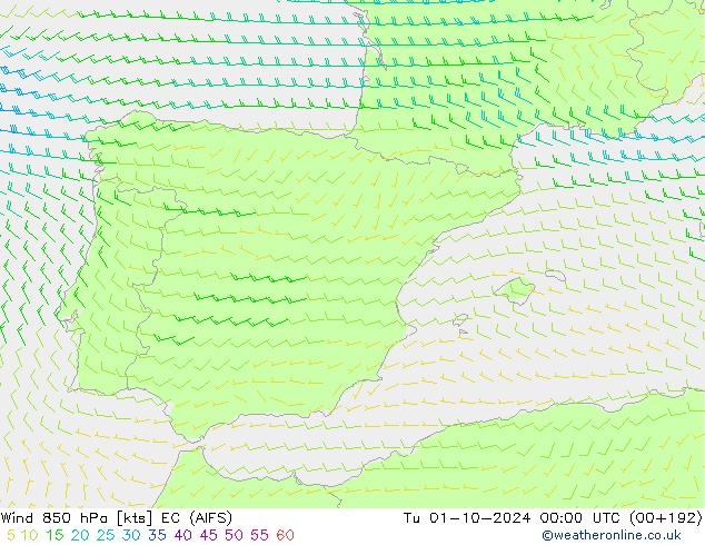  850 hPa EC (AIFS)  01.10.2024 00 UTC