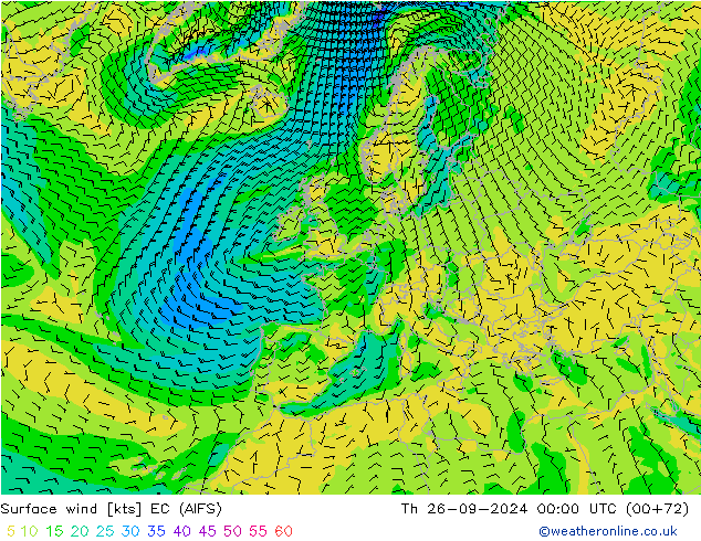 Bodenwind EC (AIFS) Do 26.09.2024 00 UTC