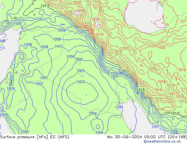 Yer basıncı EC (AIFS) Pzt 30.09.2024 00 UTC