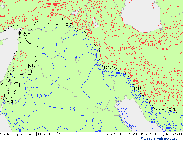 Luchtdruk (Grond) EC (AIFS) vr 04.10.2024 00 UTC