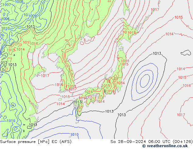 Bodendruck EC (AIFS) Sa 28.09.2024 06 UTC