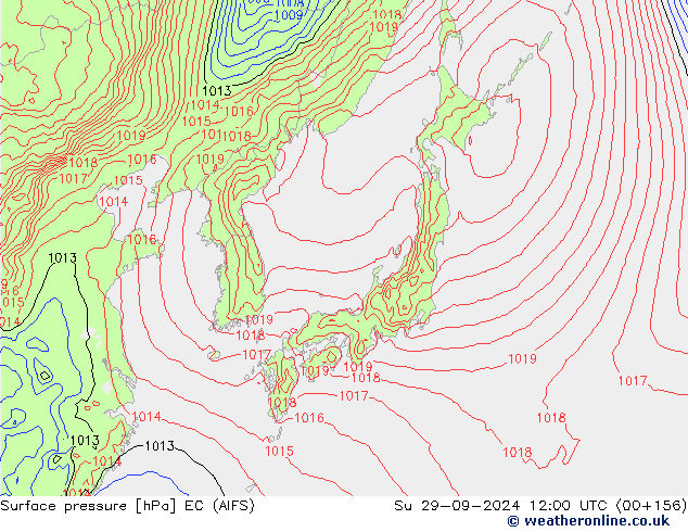 Surface pressure EC (AIFS) Su 29.09.2024 12 UTC