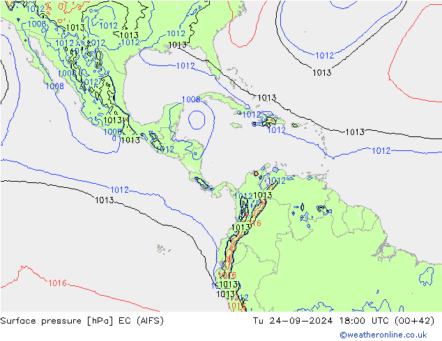 Surface pressure EC (AIFS) Tu 24.09.2024 18 UTC