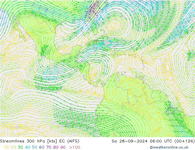 ветер 300 гПа EC (AIFS) сб 28.09.2024 06 UTC