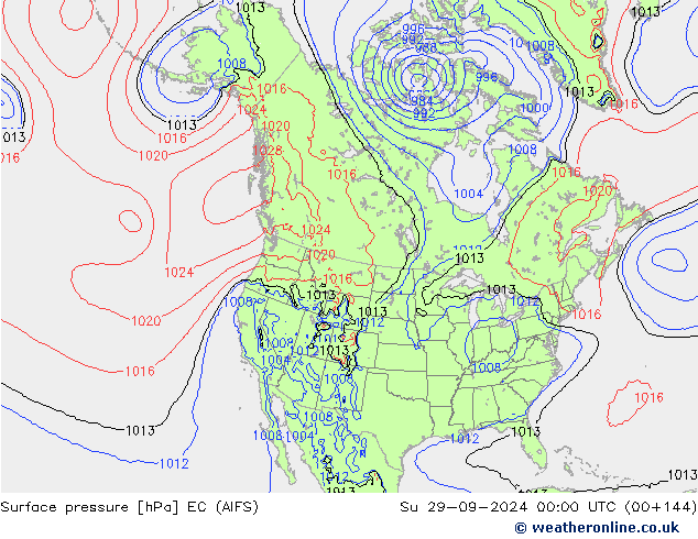 Presión superficial EC (AIFS) dom 29.09.2024 00 UTC