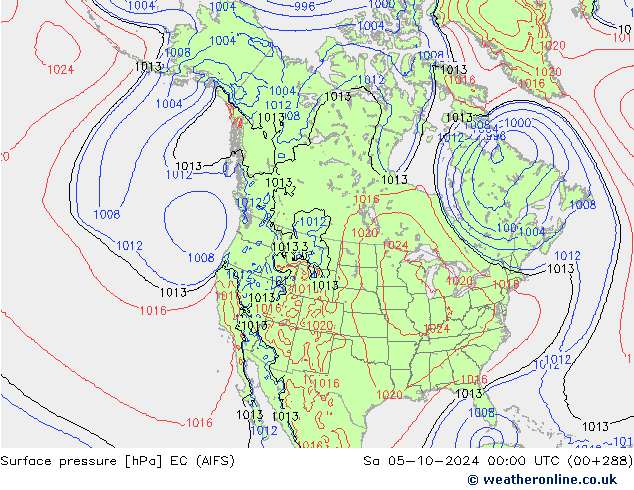 Surface pressure EC (AIFS) Sa 05.10.2024 00 UTC