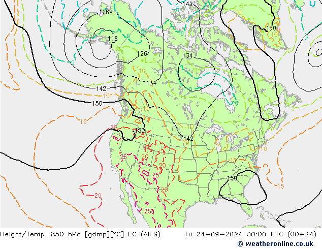 Height/Temp. 850 hPa EC (AIFS) 星期二 24.09.2024 00 UTC