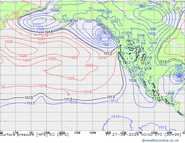 Surface pressure EC (AIFS) Fr 27.09.2024 00 UTC