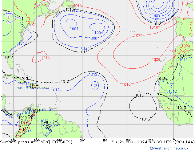 Presión superficial EC (AIFS) dom 29.09.2024 00 UTC