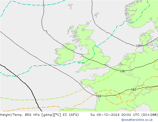 Height/Temp. 850 hPa EC (AIFS) Sa 05.10.2024 00 UTC