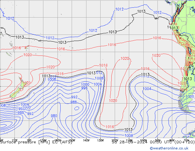 pression de l'air EC (AIFS) sam 28.09.2024 00 UTC