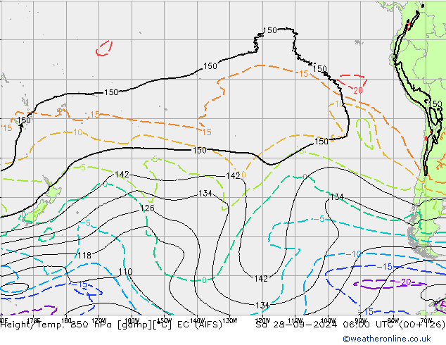 Height/Temp. 850 hPa EC (AIFS) Sa 28.09.2024 06 UTC