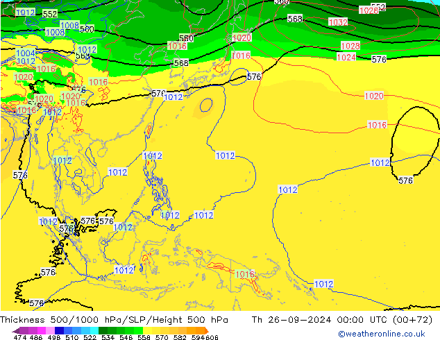 Thck 500-1000гПа EC (AIFS) чт 26.09.2024 00 UTC