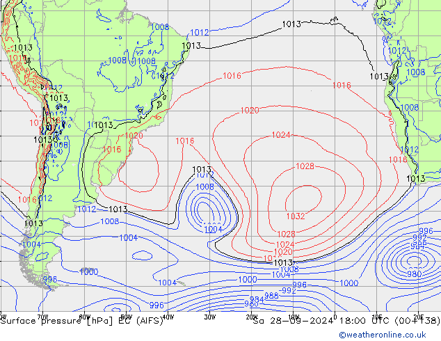 Luchtdruk (Grond) EC (AIFS) za 28.09.2024 18 UTC