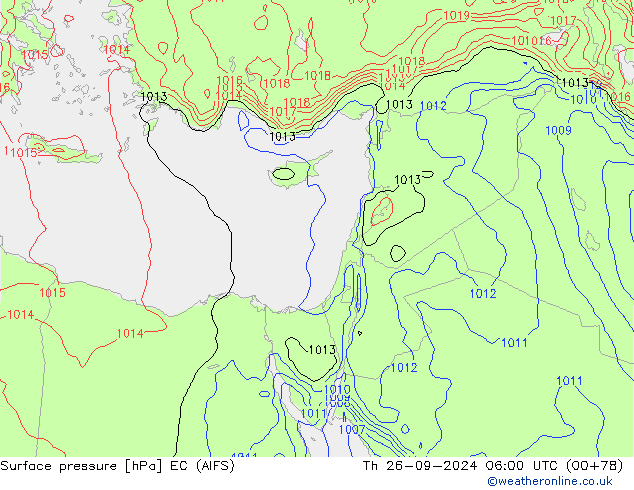 приземное давление EC (AIFS) чт 26.09.2024 06 UTC