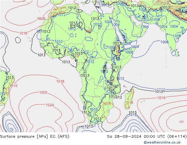 Yer basıncı EC (AIFS) Cts 28.09.2024 00 UTC