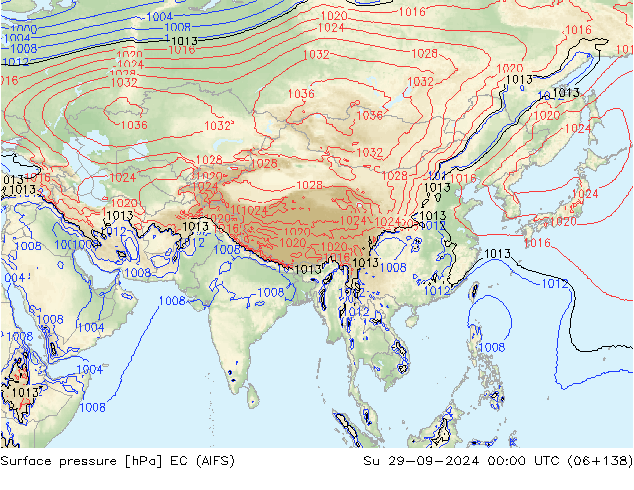 ciśnienie EC (AIFS) nie. 29.09.2024 00 UTC