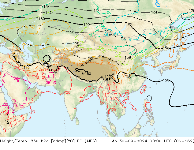 Height/Temp. 850 hPa EC (AIFS) Mo 30.09.2024 00 UTC