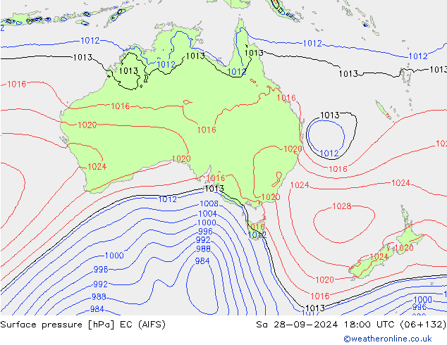 pression de l'air EC (AIFS) sam 28.09.2024 18 UTC