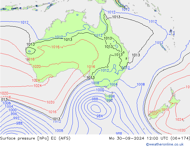 Luchtdruk (Grond) EC (AIFS) ma 30.09.2024 12 UTC