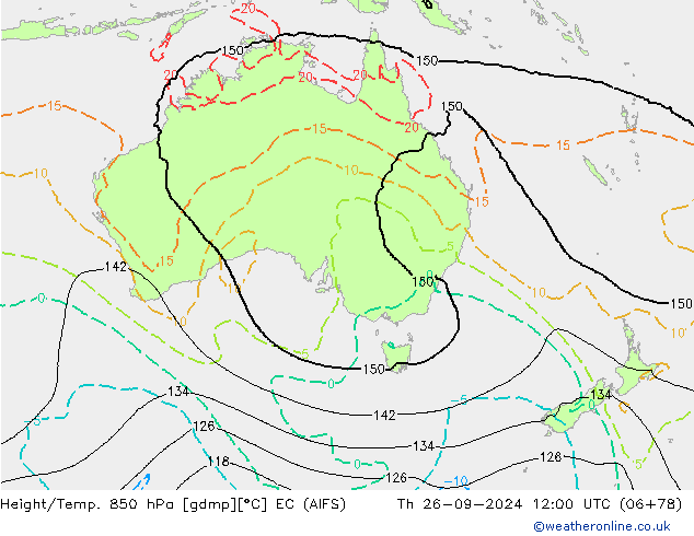 Géop./Temp. 850 hPa EC (AIFS) jeu 26.09.2024 12 UTC