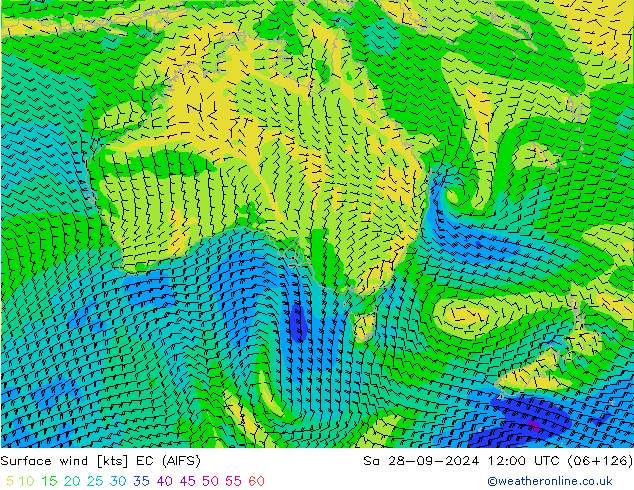 Surface wind EC (AIFS) So 28.09.2024 12 UTC