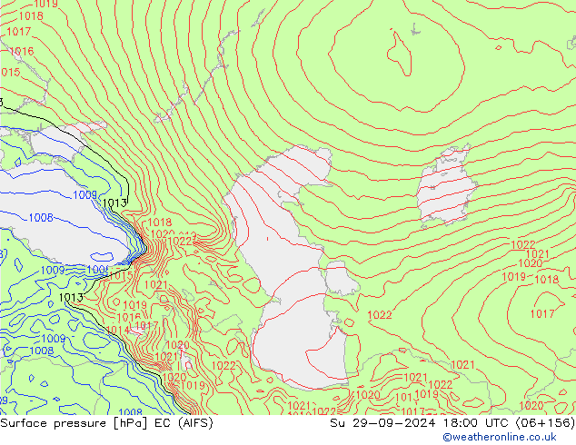 pression de l'air EC (AIFS) dim 29.09.2024 18 UTC