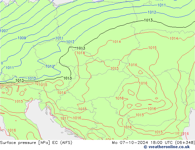 Bodendruck EC (AIFS) Mo 07.10.2024 18 UTC