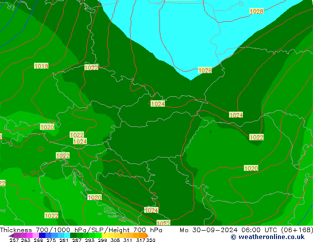 Thck 700-1000 hPa EC (AIFS) Mo 30.09.2024 06 UTC