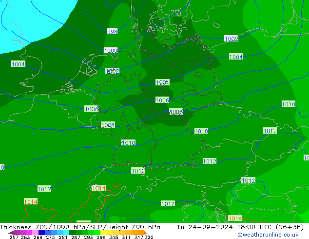 Thck 700-1000 hPa EC (AIFS) Ter 24.09.2024 18 UTC