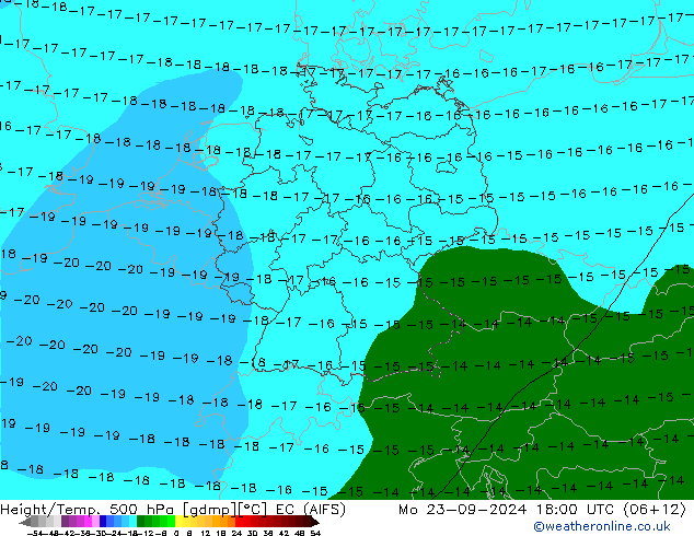 Height/Temp. 500 hPa EC (AIFS) lun 23.09.2024 18 UTC