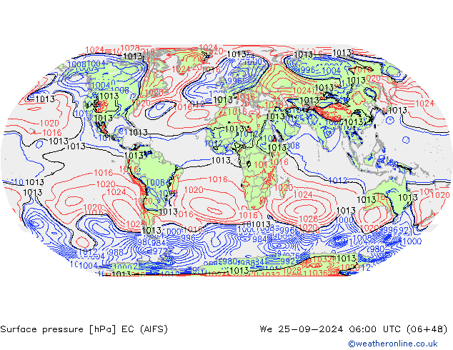 pression de l'air EC (AIFS) mer 25.09.2024 06 UTC