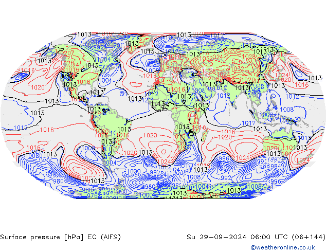 Surface pressure EC (AIFS) Su 29.09.2024 06 UTC