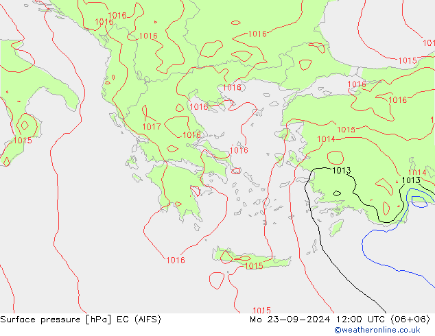 Surface pressure EC (AIFS) Mo 23.09.2024 12 UTC