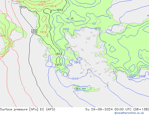 Surface pressure EC (AIFS) Su 29.09.2024 00 UTC