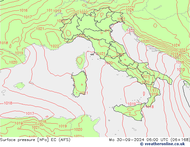 pression de l'air EC (AIFS) lun 30.09.2024 06 UTC