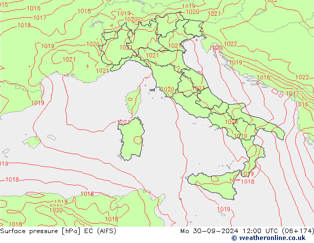 Yer basıncı EC (AIFS) Pzt 30.09.2024 12 UTC