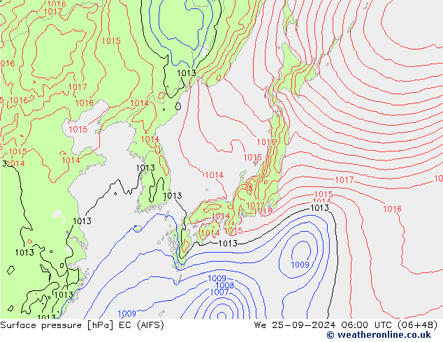 pression de l'air EC (AIFS) mer 25.09.2024 06 UTC